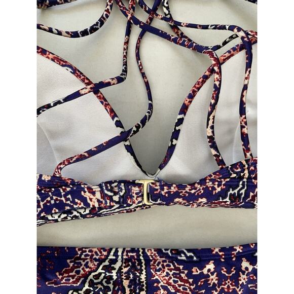 Athleta Swim S/M Bikini Swimsuit Aqualuxe Multicolor Print Swimwear - Picture 9 of 12